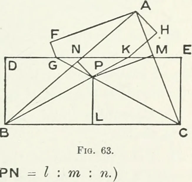 An illustration from Advanced geometry for high schools : synthetic and analytical, 1919, leaf 98