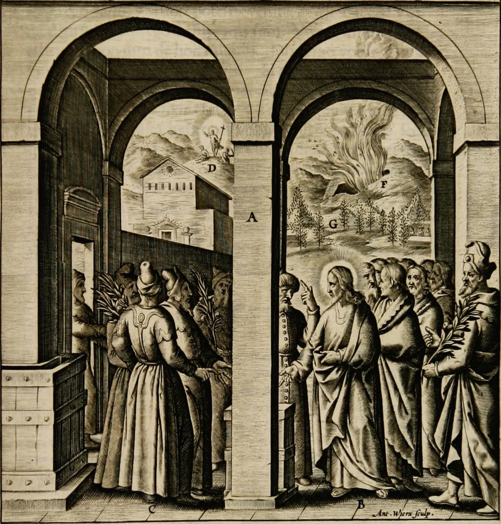 An illustration from Adnotationes et meditationes in Euangelia quae in sacrosancto Missae sacrificio toto anno leguntur: cum eorundem Euangeliorum concordantia, 1607, leaf 201