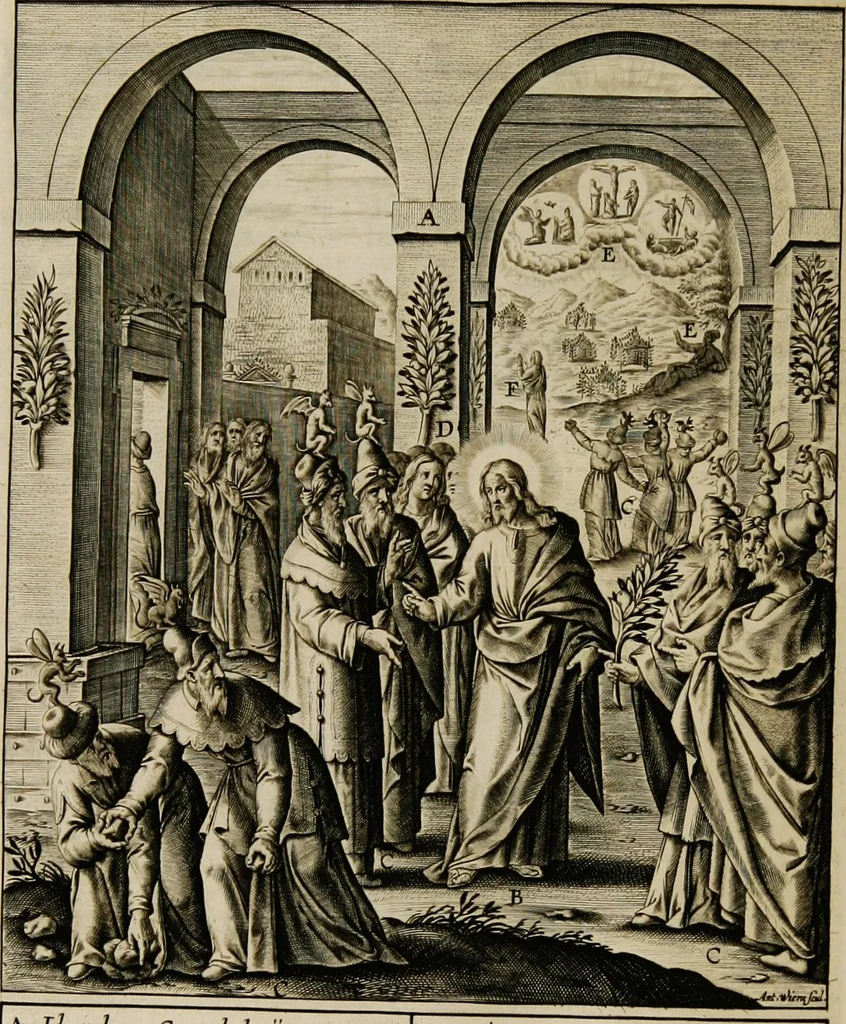 An illustration from Adnotationes et meditationes in Euangelia quae in sacrosancto Missae sacrificio toto anno leguntur: cum eorundem Euangeliorum concordantia, 1607, leaf 344