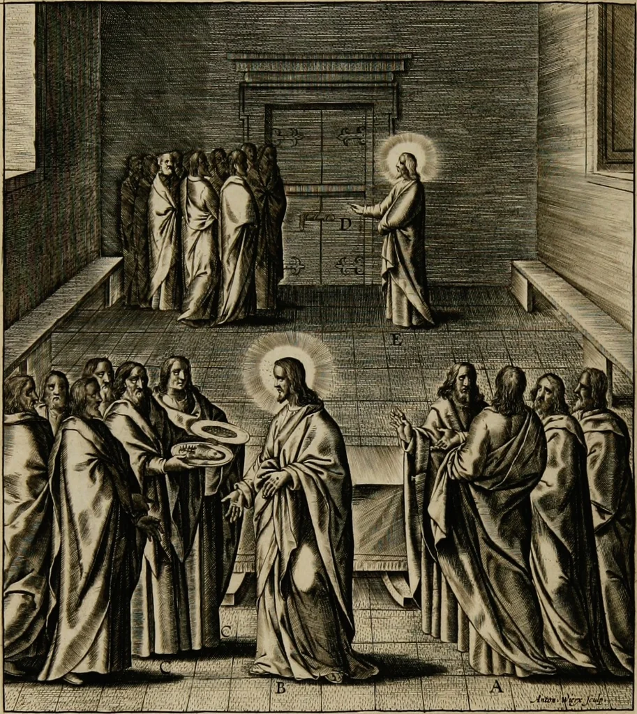 An illustration from Adnotationes et meditationes in Euangelia quae in sacrosancto Missae sacrificio toto anno leguntur: cum eorundem Euangeliorum concordantia, 1607, leaf 694