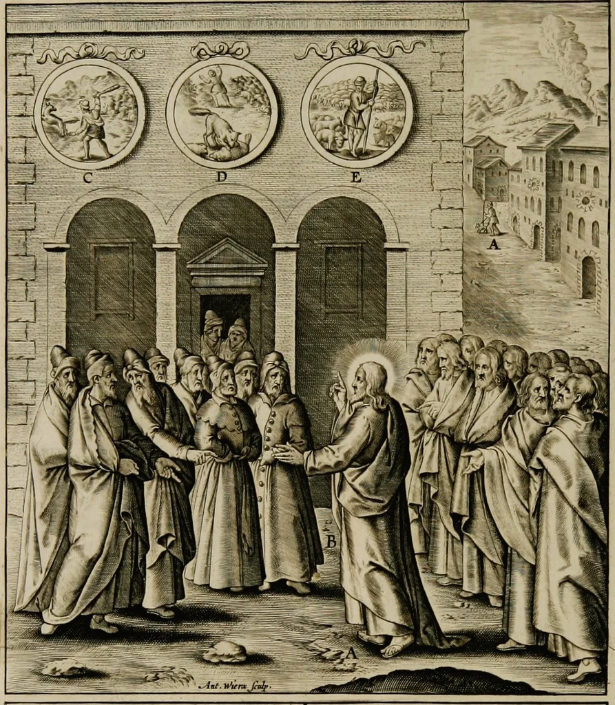 An illustration from Adnotationes et meditationes in Euangelia quae in sacrosancto Missae sacrificio toto anno leguntur: cum eorundem Euangeliorum concordantia, 1607, leaf 726