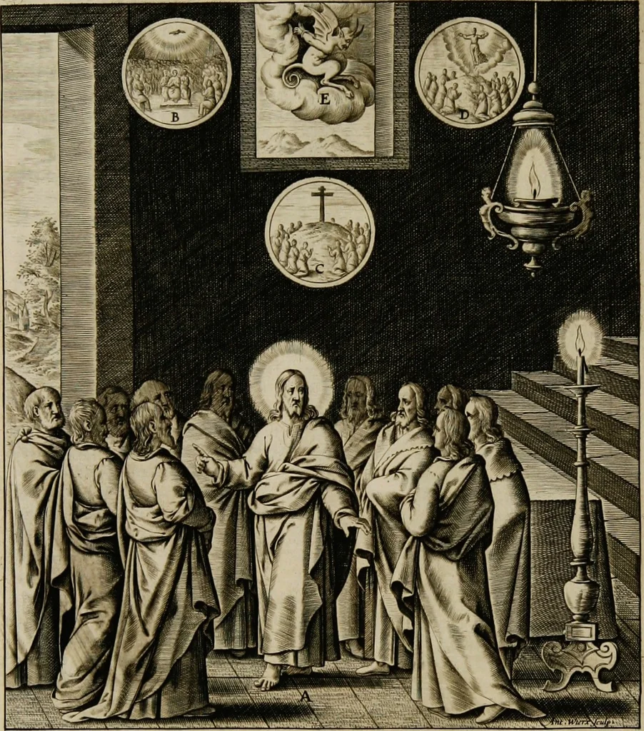 An illustration from Adnotationes et meditationes in Euangelia quae in sacrosancto Missae sacrificio toto anno leguntur: cum eorundem Euangeliorum concordantia, 1607, leaf 736