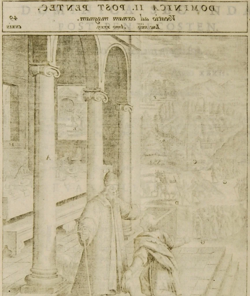An illustration from Adnotationes et meditationes in Euangelia quae in sacrosancto Missae sacrificio toto anno leguntur: cum eorundem Euangeliorum concordantia, 1607, leaf 776