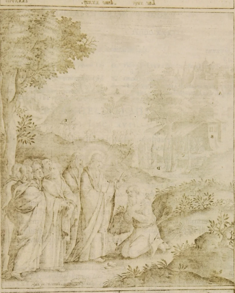 An illustration from Adnotationes et meditationes in Euangelia quae in sacrosancto Missae sacrificio toto anno leguntur: cum eorundem Euangeliorum concordantia, 1607, leaf 825