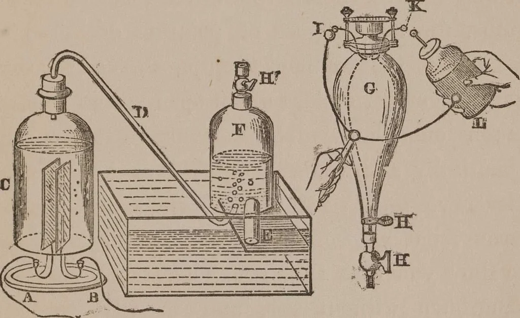 An illustration from A course of six lectures on the chemical history of a candle [electronic resource]: to which is added, a lecture on platinum, 1865, leaf 103