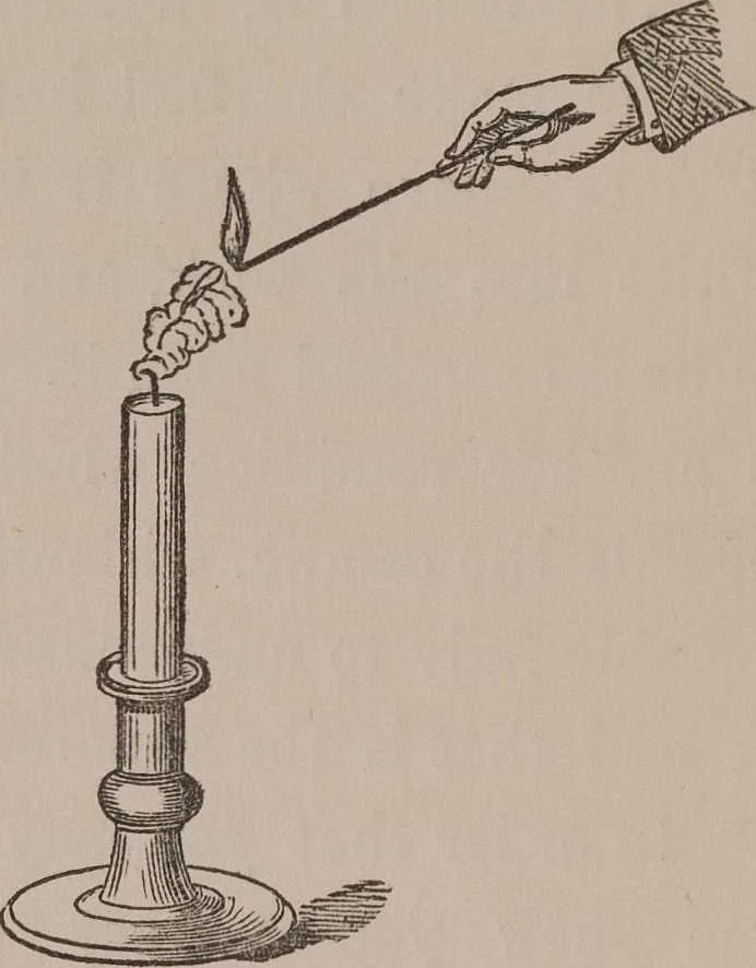 An illustration from A course of six lectures on the chemical history of a candle [electronic resource]: to which is added, a lecture on platinum, 1865, leaf 32
