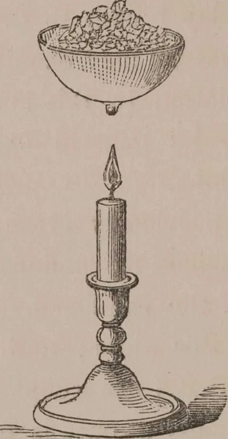 An illustration from A course of six lectures on the chemical history of a candle [electronic resource]: to which is added, a lecture on platinum, 1865, leaf 68