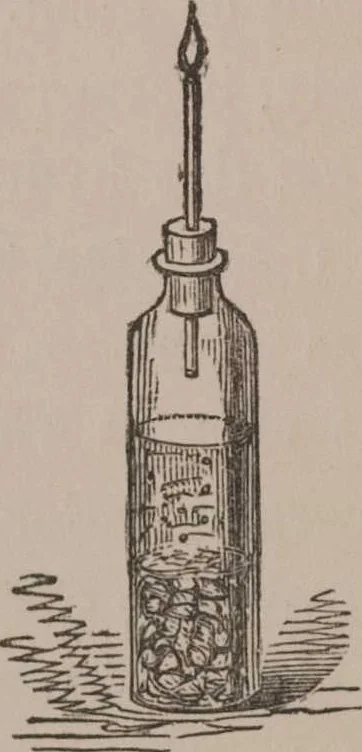 An illustration from A course of six lectures on the chemical history of a candle [electronic resource]: to which is added, a lecture on platinum, 1865, leaf 88