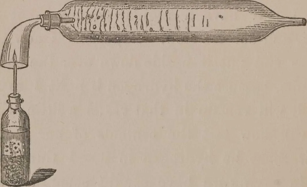 An illustration from A course of six lectures on the chemical history of a candle [electronic resource]: to which is added, a lecture on platinum, 1865, leaf 90
