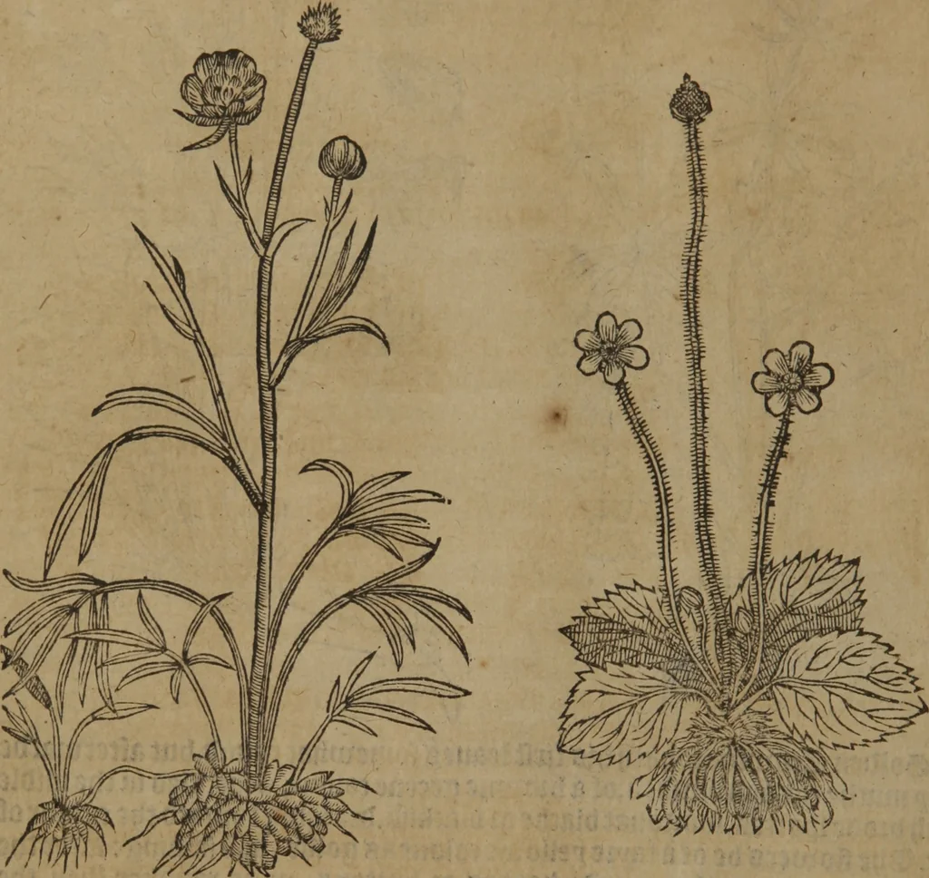 An illustration from A nievve herball, or Historie of plantes : wherein is contayned the whole discourse and perfect description of all sortes of herbes and plantes : their divers & sundry kindes ... and that not onely of those whiche are here growyng in this our countrie of Englande, but of all others also of forrayne realmes commonly used in physicke ; first set foorth in the Doutche or Almaigne tongue, 1578, leaf 445