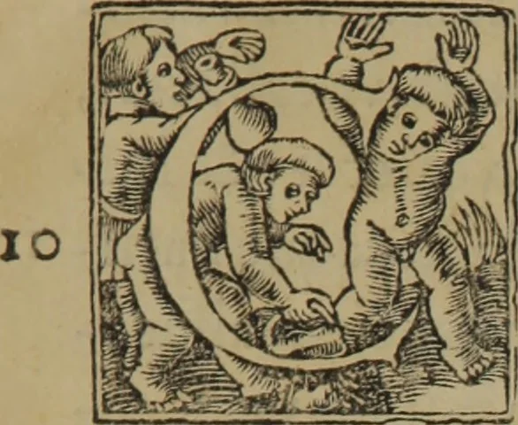 An illustration from Claudij Galeni Pergameni De temperamentis libri III : de inaequali intemperie liber I, 1545, leaf 12