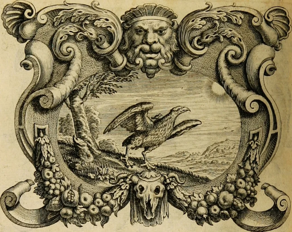An illustration from Imago primi saeculi Societatis Iesu, 1640, leaf 736