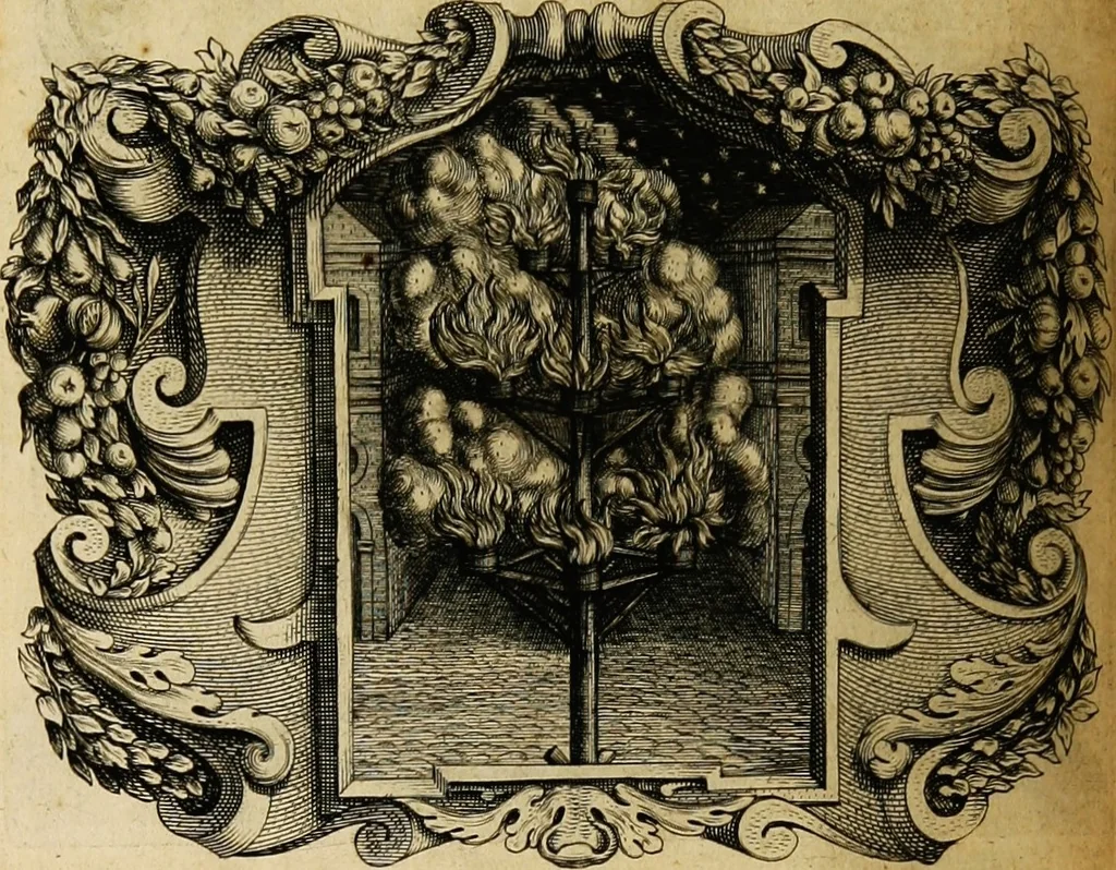 An illustration from Imago primi saeculi Societatis Iesu, 1640, leaf 738