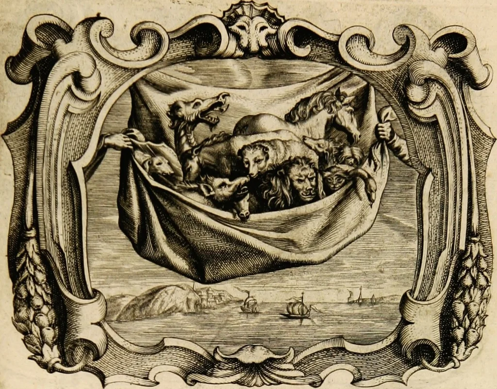 An illustration from Imago primi saeculi Societatis Iesu, 1640, leaf 951