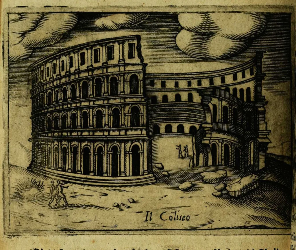 An illustration from Le cose marauigliose dell' alma citta di Roma: doue si tratta delle chiese,stationi, relique et corpi santi : con la guida romana : i nomi de sommi pontefici, imperatori et altri principi, Christiani, con le prencipal' poste d'Italia, 1625, leaf 116