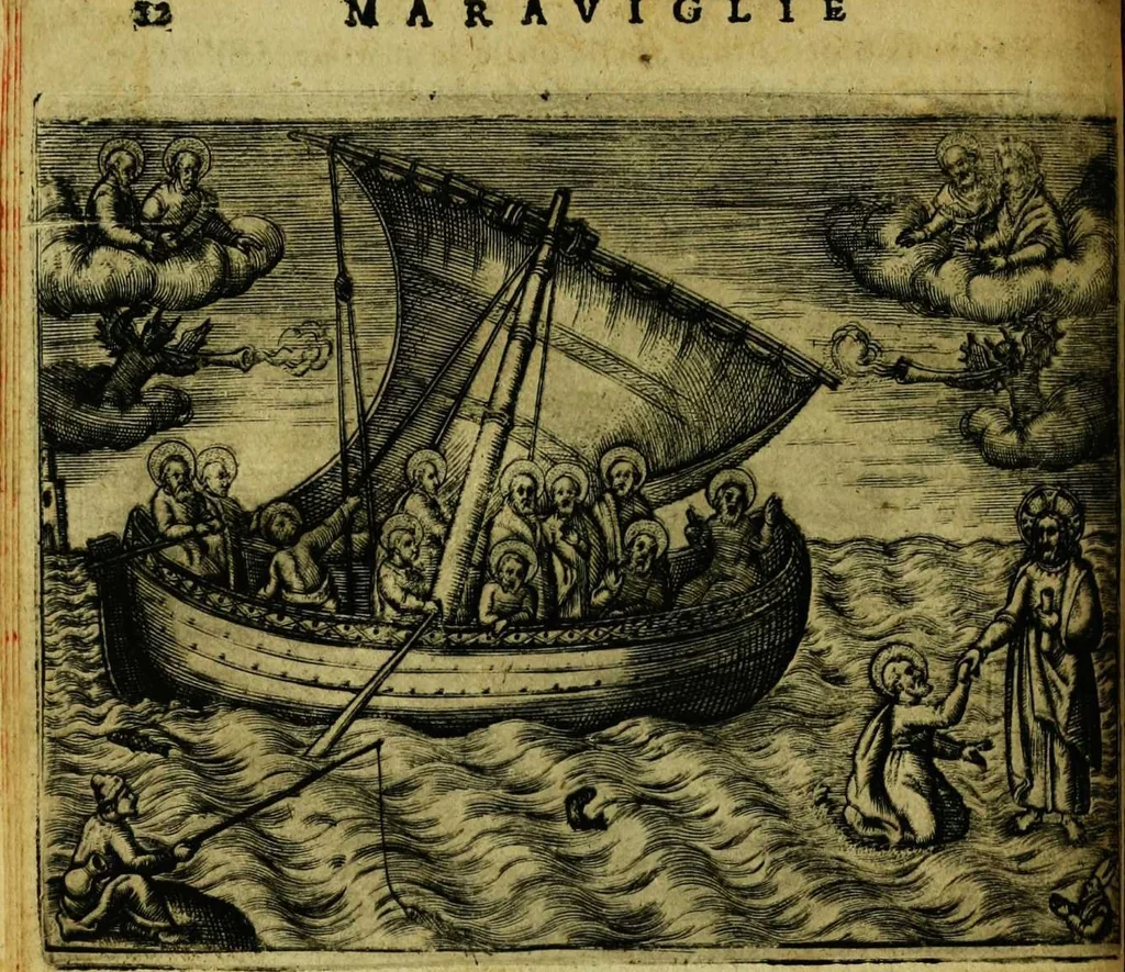 An illustration from Le cose marauigliose dell' alma citta di Roma: doue si tratta delle chiese,stationi, relique et corpi santi : con la guida romana : i nomi de sommi pontefici, imperatori et altri principi, Christiani, con le prencipal' poste d'Italia, 1625, leaf 18