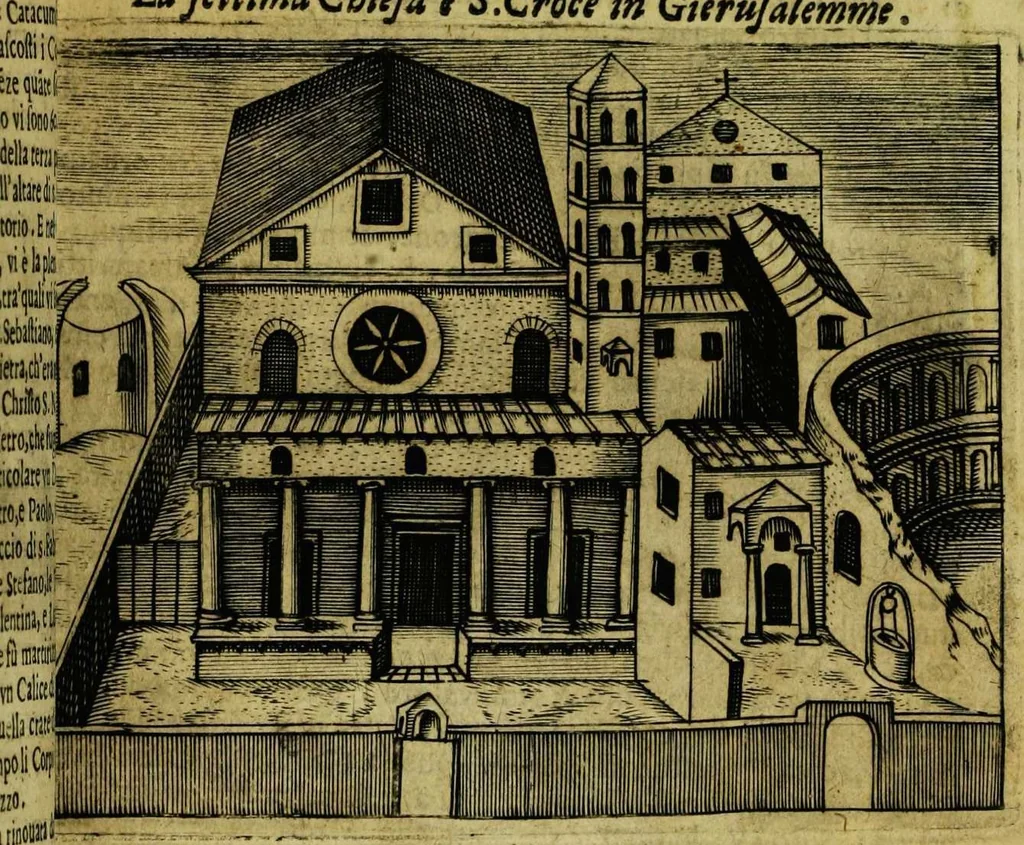 An illustration from Le cose marauigliose dell' alma citta di Roma: doue si tratta delle chiese,stationi, relique et corpi santi : con la guida romana : i nomi de sommi pontefici, imperatori et altri principi, Christiani, con le prencipal' poste d'Italia, 1625, leaf 29