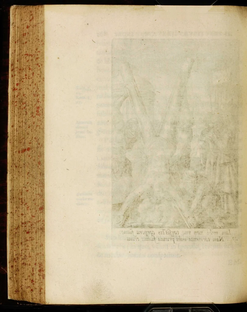 An illustration from Sacrum sanctuarium crucis et patientiae crucifixorum et cruciferorum, emblematicis imaginibus laborantium et aegrotantium ornatum: artifices gloriosi nouae artis bene viuendi et moriendi secundum rationem regulae et circini, 1634, leaf 298