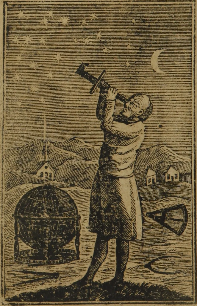 An illustration from The book of knowledge : treating of the wisdom of the ancients : in four parts : I. Shewing the various and wonderful operations of the signs and planets ... on the bodies of men, &c. II. Prognostications for ever necessary to keep the body in health; with several choice receipts in physic and surgery. III. An abstract of the art of physiognomy and palmestry ... IV. The farmer's calendar ..., 1806, leaf 3