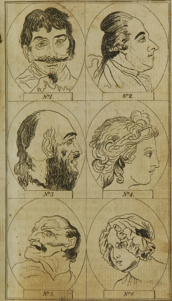 An illustration from Essays on physiognomy : for the promotion of the knowledge and the love of mankind, 1794, leaf 186
