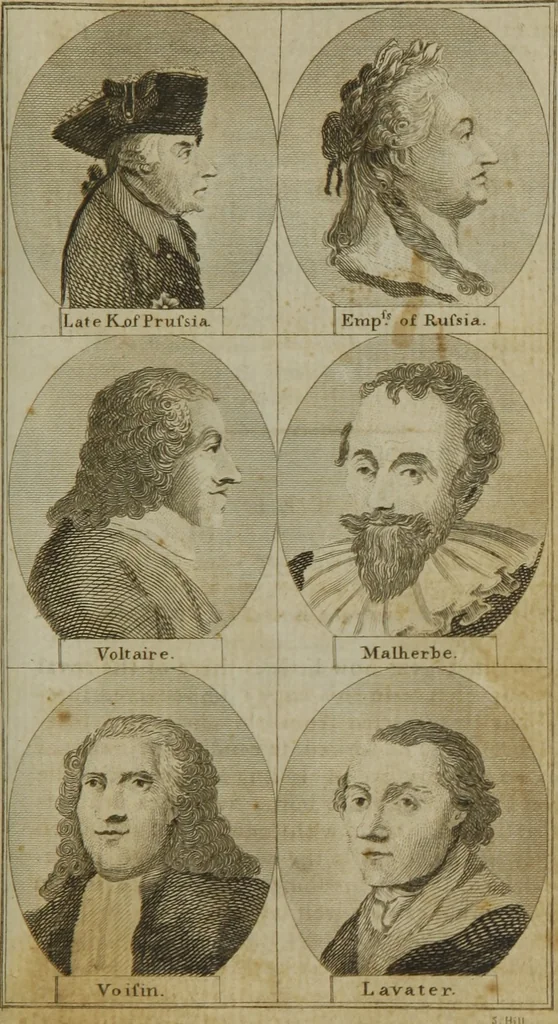 An illustration from Essays on physiognomy : for the promotion of the knowledge and the love of mankind, 1794, leaf 264