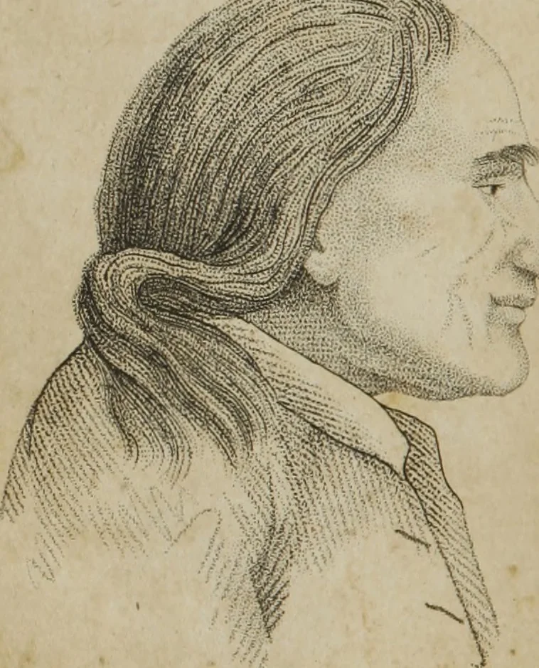 An illustration from The pocket Lavater, or, The science of physiognomy : to which is added, an inquiry into the analogy existing between brute and human physiognomy, from the Italian of Porta : embellished with 44 copperplate heads, 1817, leaf 59