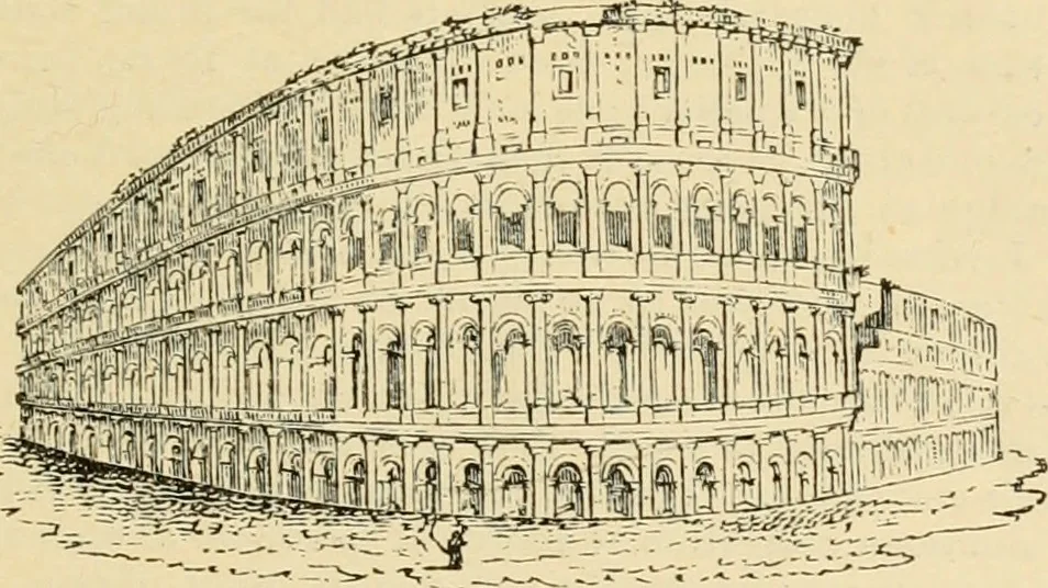 An illustration from An encyclopaedia of architecture, historical, theoretical, & practical. New ed., rev., portions rewritten, and with additions by Wyatt Papworth, 1888, leaf 100