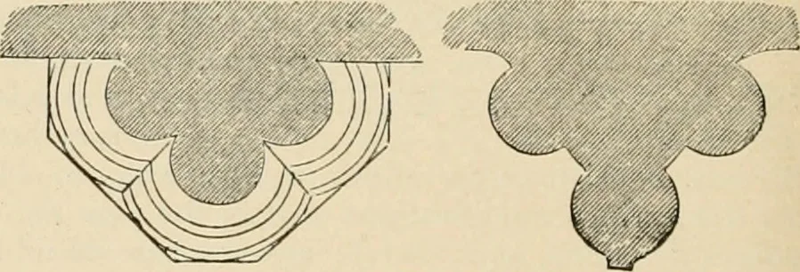 An illustration from An encyclopaedia of architecture, historical, theoretical, & practical. New ed., rev., portions rewritten, and with additions by Wyatt Papworth, 1888, leaf 1001