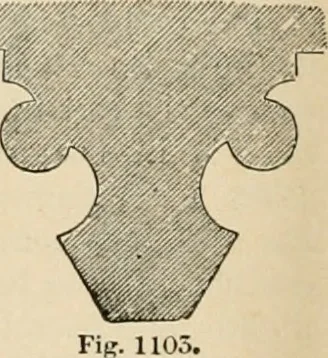 An illustration from An encyclopaedia of architecture, historical, theoretical, & practical. New ed., rev., portions rewritten, and with additions by Wyatt Papworth, 1888, leaf 1001