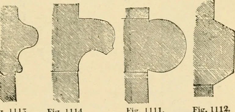 An illustration from An encyclopaedia of architecture, historical, theoretical, & practical. New ed., rev., portions rewritten, and with additions by Wyatt Papworth, 1888, leaf 1002