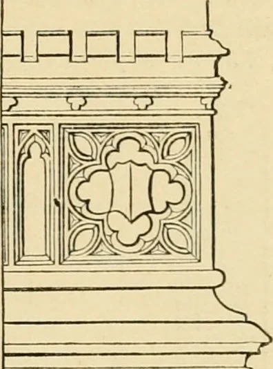 An illustration from An encyclopaedia of architecture, historical, theoretical, & practical. New ed., rev., portions rewritten, and with additions by Wyatt Papworth, 1888, leaf 1004