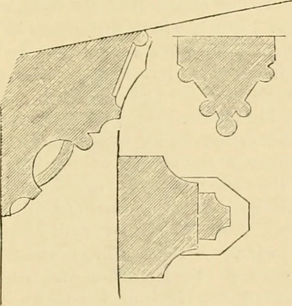 An illustration from An encyclopaedia of architecture, historical, theoretical, & practical. New ed., rev., portions rewritten, and with additions by Wyatt Papworth, 1888, leaf 1008