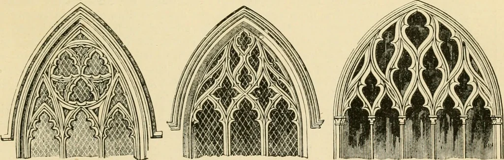 An illustration from An encyclopaedia of architecture, historical, theoretical, & practical. New ed., rev., portions rewritten, and with additions by Wyatt Papworth, 1888, leaf 1010