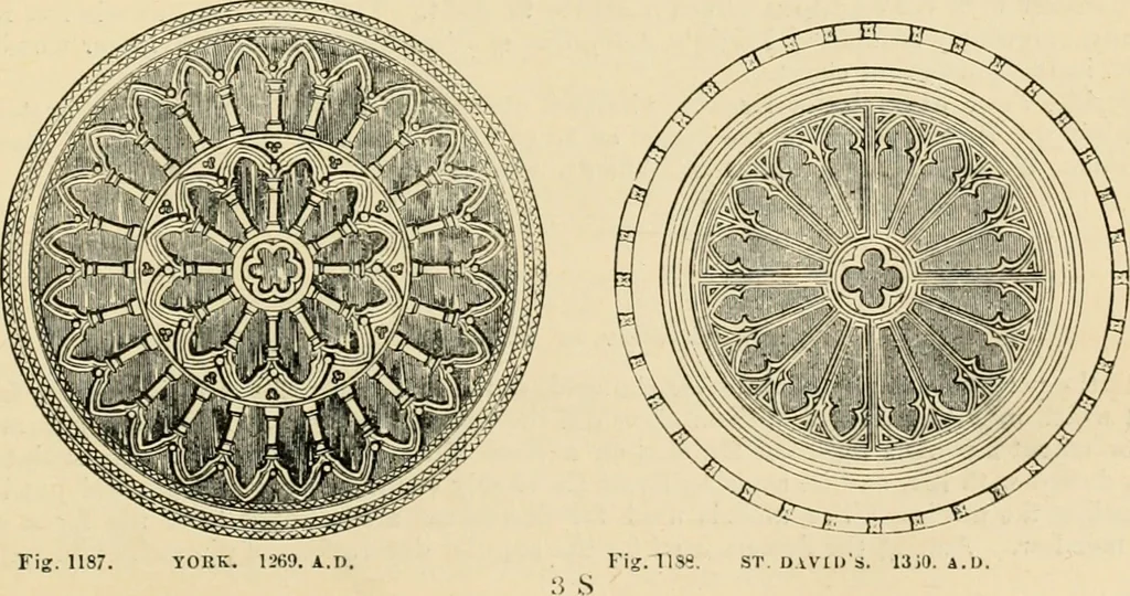 An illustration from An encyclopaedia of architecture, historical, theoretical, & practical. New ed., rev., portions rewritten, and with additions by Wyatt Papworth, 1888, leaf 1014