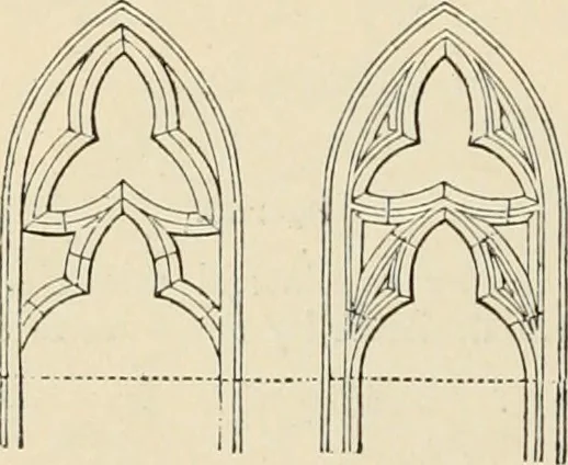An illustration from An encyclopaedia of architecture, historical, theoretical, & practical. New ed., rev., portions rewritten, and with additions by Wyatt Papworth, 1888, leaf 1017