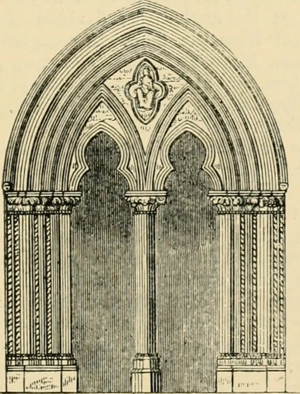 An illustration from An encyclopaedia of architecture, historical, theoretical, & practical. New ed., rev., portions rewritten, and with additions by Wyatt Papworth, 1888, leaf 1018