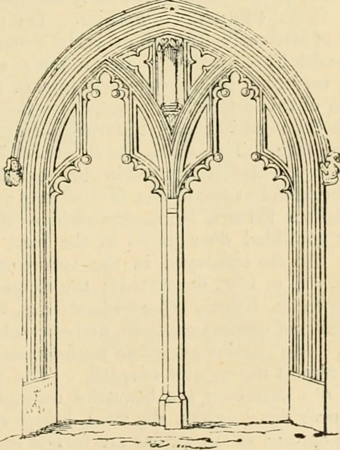 An illustration from An encyclopaedia of architecture, historical, theoretical, & practical. New ed., rev., portions rewritten, and with additions by Wyatt Papworth, 1888, leaf 1018