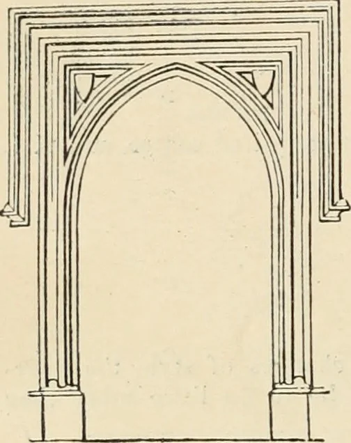 An illustration from An encyclopaedia of architecture, historical, theoretical, & practical. New ed., rev., portions rewritten, and with additions by Wyatt Papworth, 1888, leaf 1019