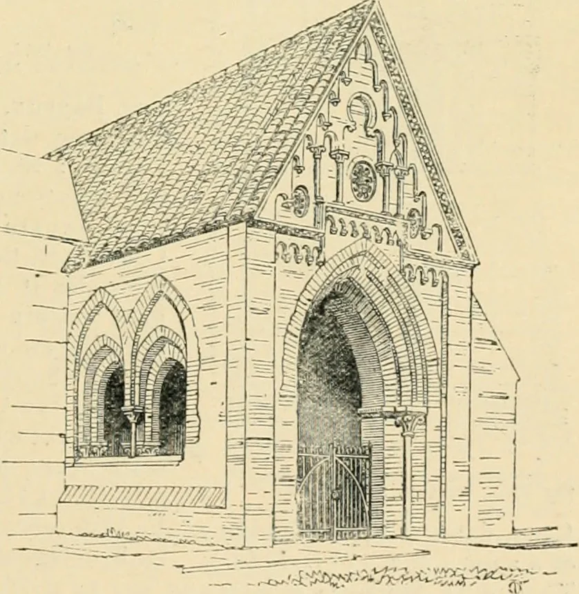 An illustration from An encyclopaedia of architecture, historical, theoretical, & practical. New ed., rev., portions rewritten, and with additions by Wyatt Papworth, 1888, leaf 1020