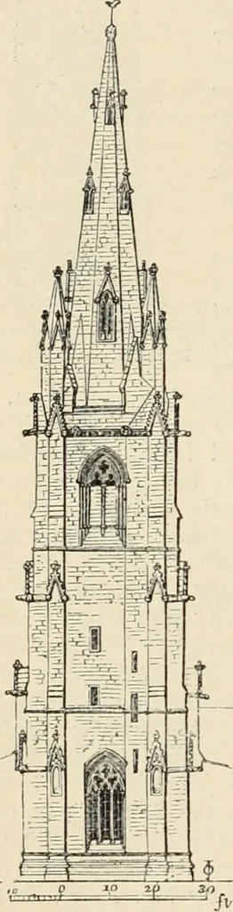 An illustration from An encyclopaedia of architecture, historical, theoretical, & practical. New ed., rev., portions rewritten, and with additions by Wyatt Papworth, 1888, leaf 1023