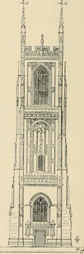 An illustration from An encyclopaedia of architecture, historical, theoretical, & practical. New ed., rev., portions rewritten, and with additions by Wyatt Papworth, 1888, leaf 1023