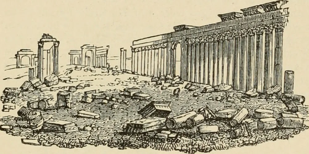 An illustration from An encyclopaedia of architecture, historical, theoretical, & practical. New ed., rev., portions rewritten, and with additions by Wyatt Papworth, 1888, leaf 103