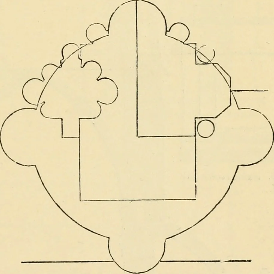 An illustration from An encyclopaedia of architecture, historical, theoretical, & practical. New ed., rev., portions rewritten, and with additions by Wyatt Papworth, 1888, leaf 1044