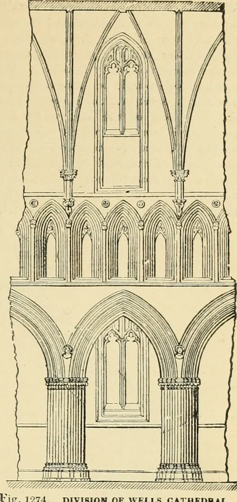 An illustration from An encyclopaedia of architecture, historical, theoretical, & practical. New ed., rev., portions rewritten, and with additions by Wyatt Papworth, 1888, leaf 1046