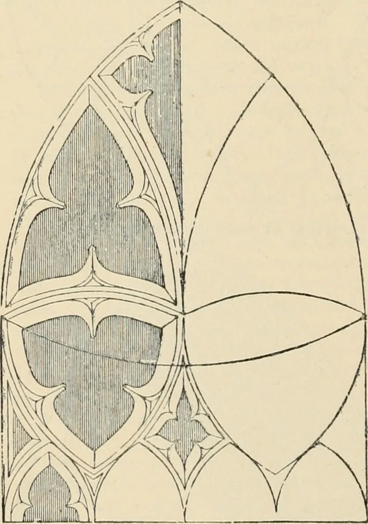 An illustration from An encyclopaedia of architecture, historical, theoretical, & practical. New ed., rev., portions rewritten, and with additions by Wyatt Papworth, 1888, leaf 1051