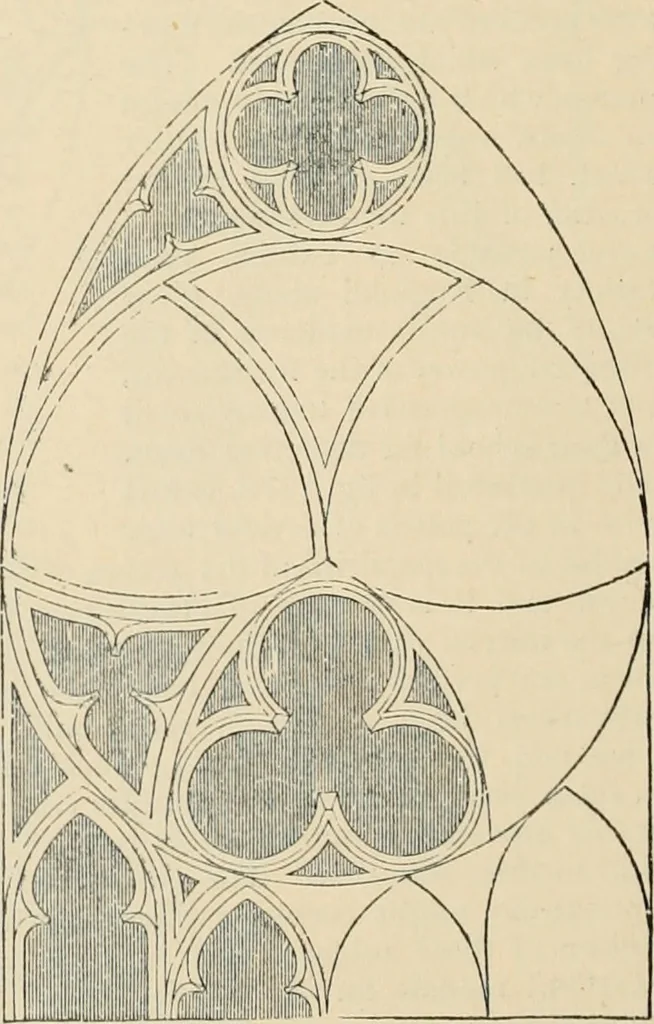 An illustration from An encyclopaedia of architecture, historical, theoretical, & practical. New ed., rev., portions rewritten, and with additions by Wyatt Papworth, 1888, leaf 1051