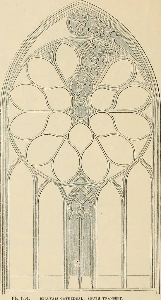 An illustration from An encyclopaedia of architecture, historical, theoretical, & practical. New ed., rev., portions rewritten, and with additions by Wyatt Papworth, 1888, leaf 1055