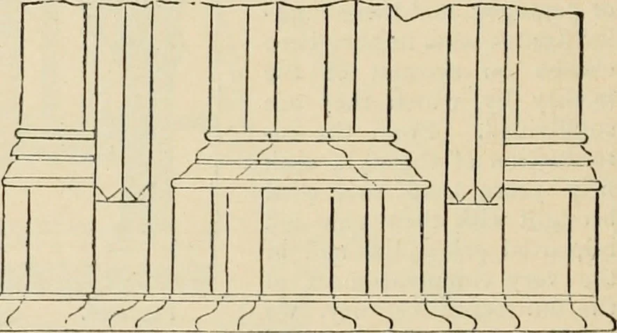 An illustration from An encyclopaedia of architecture, historical, theoretical, & practical. New ed., rev., portions rewritten, and with additions by Wyatt Papworth, 1888, leaf 1061