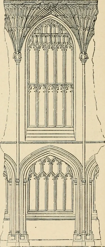 An illustration from An encyclopaedia of architecture, historical, theoretical, & practical. New ed., rev., portions rewritten, and with additions by Wyatt Papworth, 1888, leaf 1073