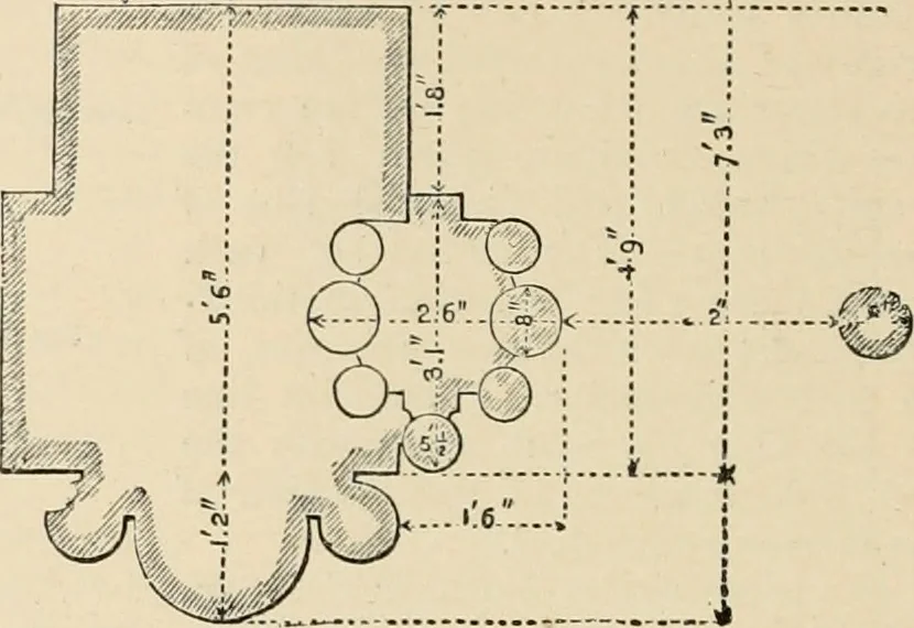 An illustration from An encyclopaedia of architecture, historical, theoretical, & practical. New ed., rev., portions rewritten, and with additions by Wyatt Papworth, 1888, leaf 1083